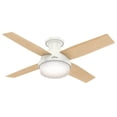 thumbnail image 2 of Hunter 44 Inch Dempsey Low Profile Fresh White Ceiling Fan with Light & Remote, 2 of 5