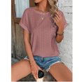 thumbnail image 3 of Hauts à Manches Courtes pour Femmes Mode Printemps/été Décontractée Ample Col Rond Manches Courtes Haut pour Femmes Aguichant Hauts d'Été pour Femmes Hauts à Manches Courtes T-Shirts pour Femmes Mode, 3 of 7