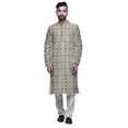 thumbnail image 1 of Atasi Modal Satin Printed Mens Kurta With Churidar Pajama Set Summer Clothing, 1 of 1