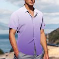 thumbnail image 4 of Pisexur T Shirts for Man , Chemise Boutonnée à Manches Courtes pour Homme, Col Rabattu, Imprimé, Mode Décontractée, Violet, TG, Chemises de Golf pour Hommes et Chemises pour Hommes, 4 of 7