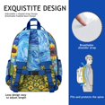 thumbnail image 4 of Boho Sunflower Print School Backpack for Student Lightweight Adjustable Padded Straps Chest Strap Durable Water-resistant Bookbag for Daily Use, 4 of 6