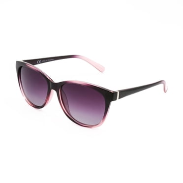 Time & Tru Women's Burgundy Polarized Cat Eye Sunglasses