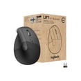 thumbnail image 1 of Logitech Lift for Business - Vertical mouse - ergonomic - 6 buttons - wireless - 2.4 GHz, Bluetooth - Logitech Logi Bolt USB receiver - graphite, 1 of 17