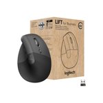 Logitech Lift for Business - Vertical mouse - ergonomic - 6 buttons - wireless - 2.4 GHz, Bluetooth - Logitech Logi Bolt USB receiver - graphite