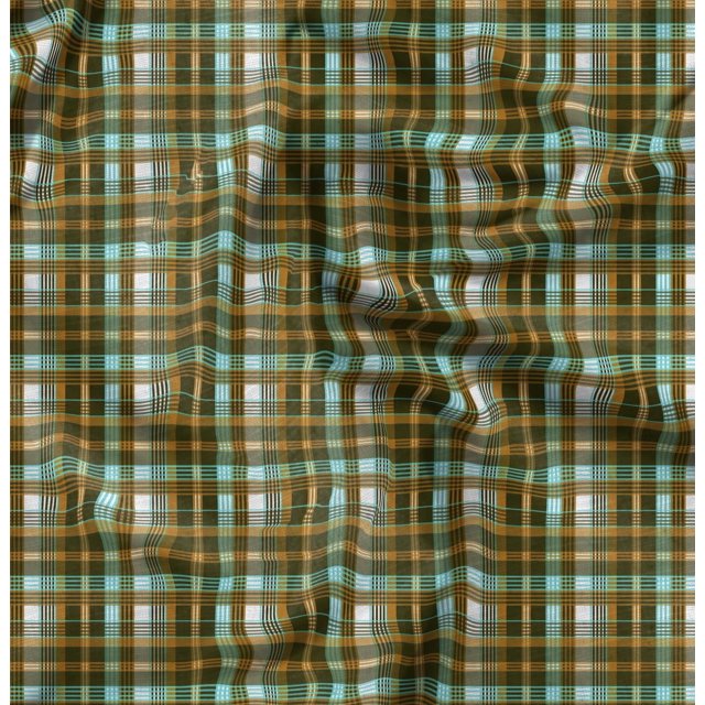 Soimoi Rayon Fabric Plaid Check Print Sewing Fabric Yard 42 Inch Wide