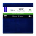 thumbnail image 3 of Mainstays 4-Piece 300 Thread Count Blue - CVC Cotton Blend Bed Sheet Set, King (Adult), 3 of 7