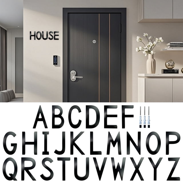 House Letters for Outside House Numbers and Letters for Outside Modern Floating Acrylic Decorative House Letters with Nail Kit Easy To Install Door Address Letters for Home Garden Office Apartment