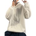 thumbnail image 3 of LUXUR Hommes Sweat à Capuche à Manches Longues Casual Hiver Blanc S, 3 of 3