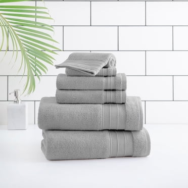hometrends Solid Bath Towel 6-Piece Set, Grey