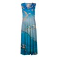 thumbnail image 4 of TJAZFJPA Robe Féerique Femme Mode Printemps et Été Imprimée Sans Manches Col en V Fermeture Éclair Latérale Robe Manteau Femme Robe Jaune, 4 of 5