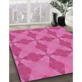 thumbnail image 3 of Ahgly Company Machine Washable Indoor Square Transitional Deep Pink Area Rugs, 3' Square, 3 of 7