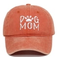 thumbnail image 3 of HNMKIU DOG MOM Embroidered Washed Outdoor Casual Sun Protection Baseball Hat Adjustable for Women 04_Orange,One Size, 3 of 3