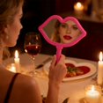 thumbnail image 4 of Hot Pink Hot Pink Lip Shape Handheld Makeup Mirror Portable For Purse Travel Cosmetic Touch Up 6.29X4.72 Inches, 4 of 6
