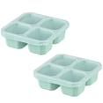 thumbnail image 2 of Fridja Summer Savings Bento Lunch Box，4 Compartment Snack Containers, Divided Bento Snack Box, Reusable Lunch Box for Kids Teens Adults,Food Storage Containers for School, Work and Camp,Green, 2 of 5