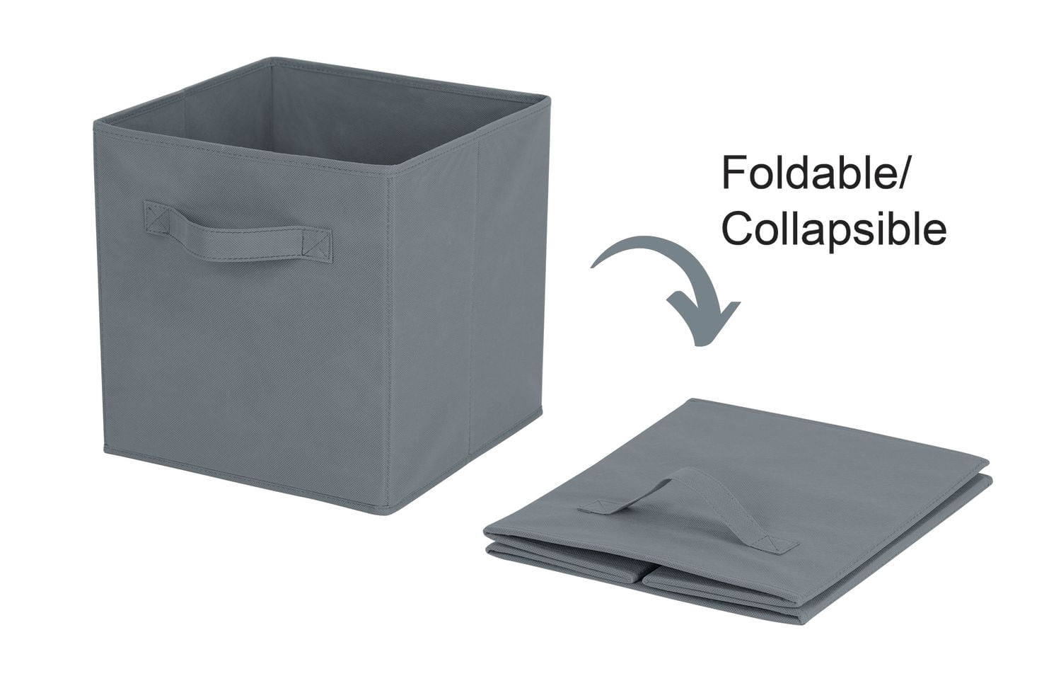 Mainstays panier de rangement en forme de cube, pliable, organisation de la maison, les principaux matériaux sont du tissu non usé et du papier cartonné, parfait pour la crèche, la salle de jeux, etc.