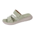 thumbnail image 1 of RXMEKW Sandales à Talon Compensé à Enfiler pour Femmes avec Brides Ajustables et Semelle Coussinée en Vert Pâle, 1 of 9