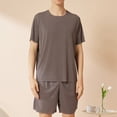 thumbnail image 2 of WRKEKC Ensemble de Pyjama pour Homme Décontracté Col Rond Manches Courtes Short Ensemble de Nuit pour Homme Été Tenue d'Intérieur, 2 of 3