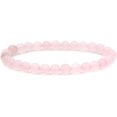 thumbnail image 1 of Bracelet Extensible Unisexe en Quartz Rose Mat Naturel avec Perles Rondes de 6 mm 7 Pouces, 1 of 5