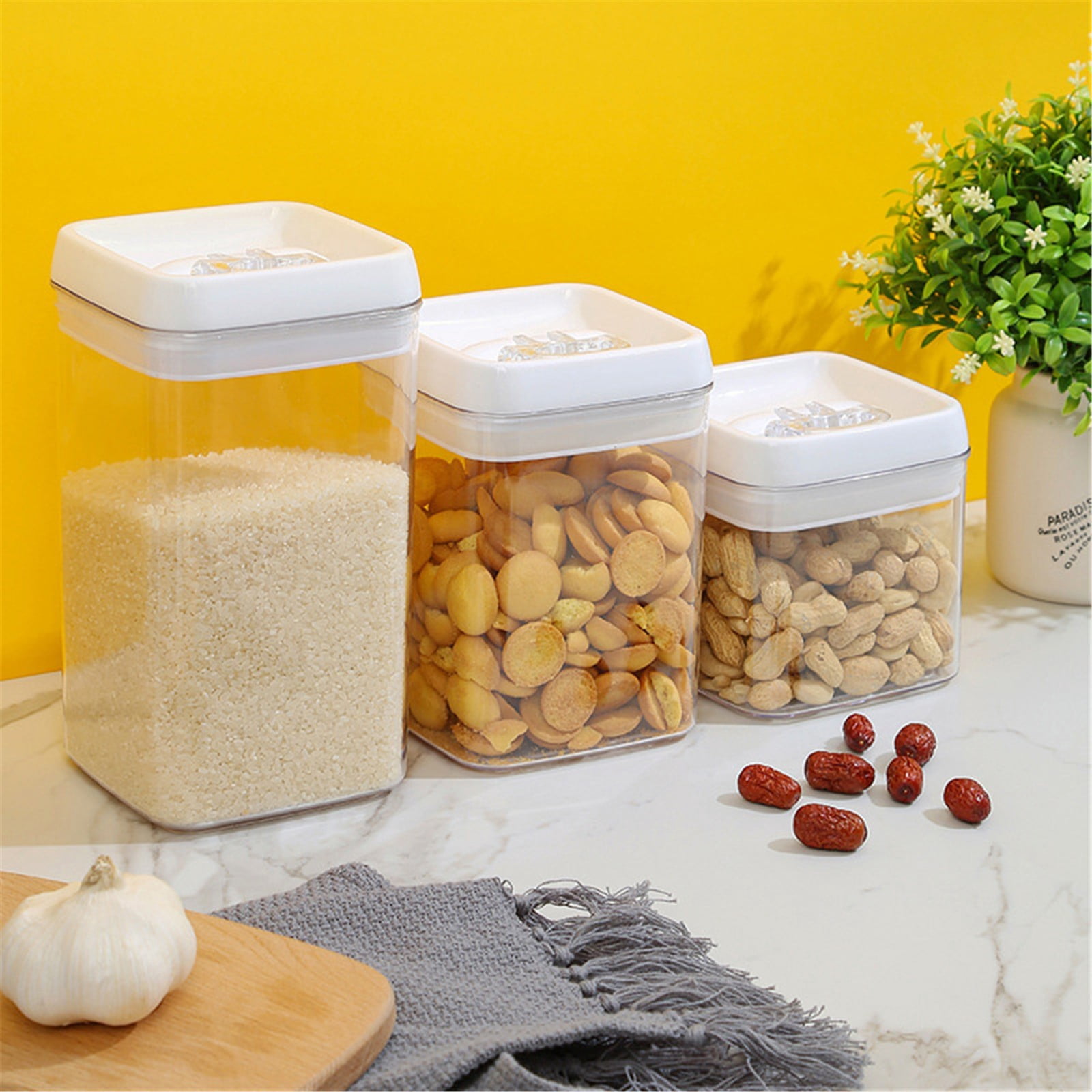 WRXMIJNHGSA Food Storage Under $10 Storage Container Airtight Food Storage Cereal Plastic Kitchen Pantry Storage Container