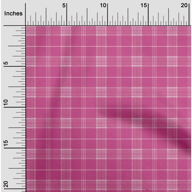 oneOone Viscose Jersey Fabric Madras Check Decor Fabric Printed BTY 60 Inch Wide