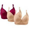 thumbnail image 1 of Bras for Women, 3PCS Womans Printing Gathered Together Large Size Daily Bra Underwear No Rims, 1 of 9