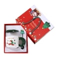 thumbnail image 1 of Lipstore Christmas Mug Set Water Container Milk Mug Tea Cup Cute with Lid Spoon Xmas Gift Green Xmas Tree, 1 of 8