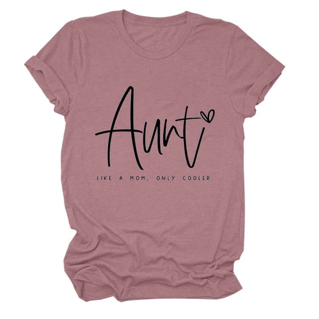 LUOGENLI T-shirts pour Femme pour Femmes T-shirts pour Femmes Mode Décontractée Lettre Manches Courtes Col Rond T-Shirt Haut T-shirts pour Femmes T-shirts Graphiques Vêtements d'Été T-shirts pour Femmes T-Shirt Graphique Pâques Or Rose m