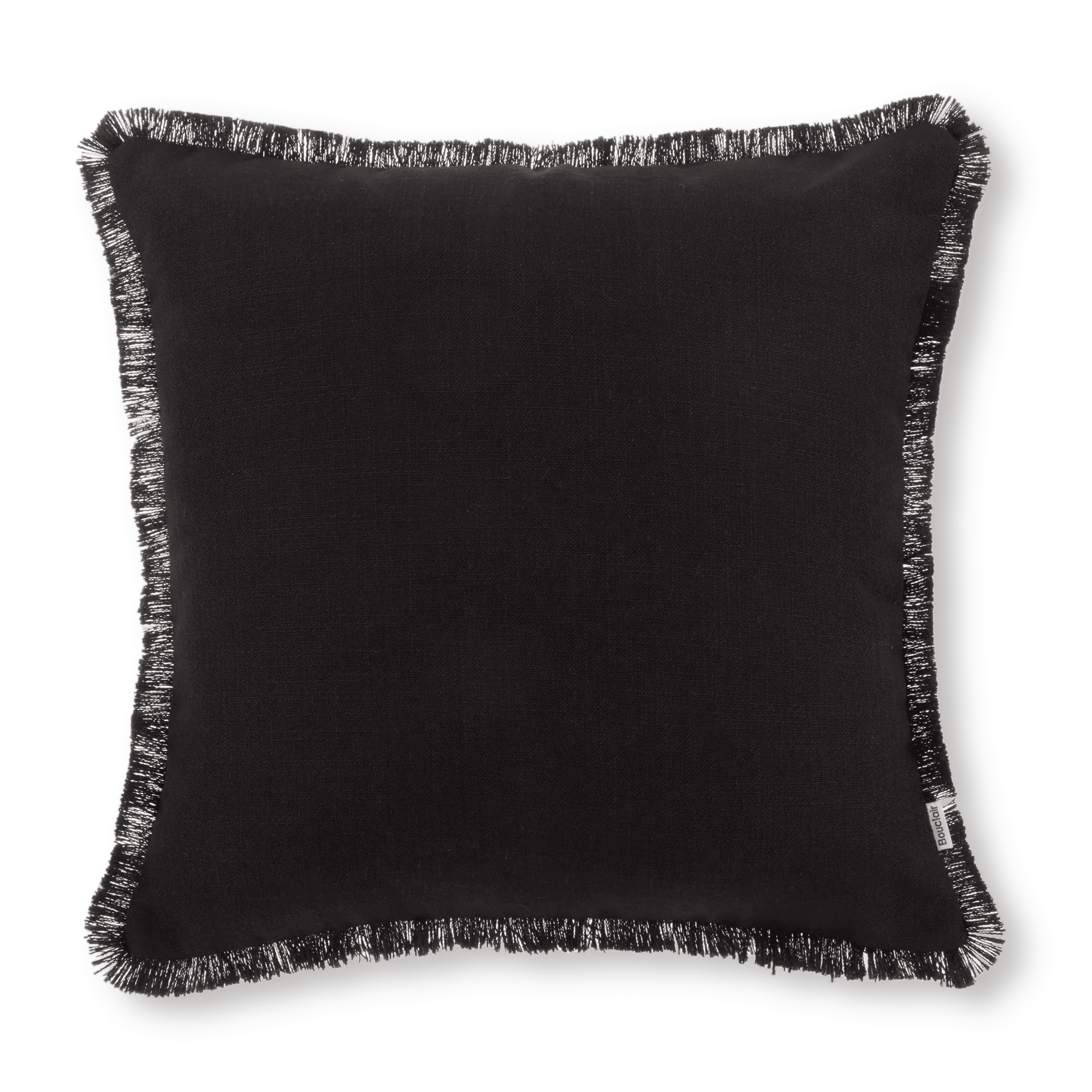 Coussin décoratif Bouclair Taha noir à bord brut
