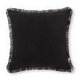 thumbnail image 1 of Bouclair Taha Black Raw Edge Decorative Throw Pillow, 1 of 8
