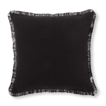 Bouclair Taha Black Raw Edge Decorative Throw Pillow