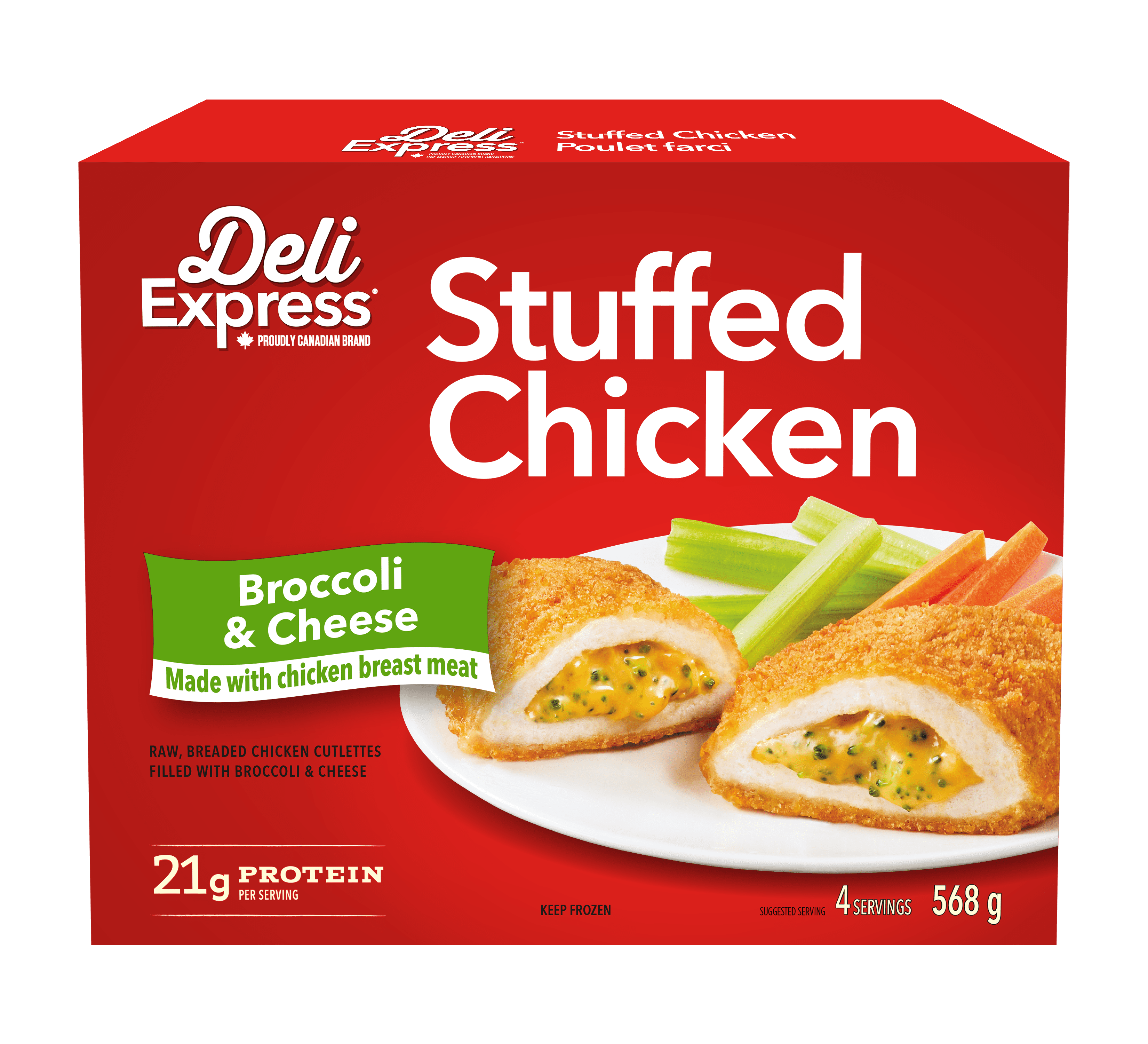 Poulet farci au brocoli et au fromage Deli Express 568g