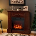 thumbnail image 2 of Costway Manteau de Foyer Électrique 32 Pouces Meuble Télé Chauffage d'Appoint avec Télécommande 1400W Brun, 2 of 10