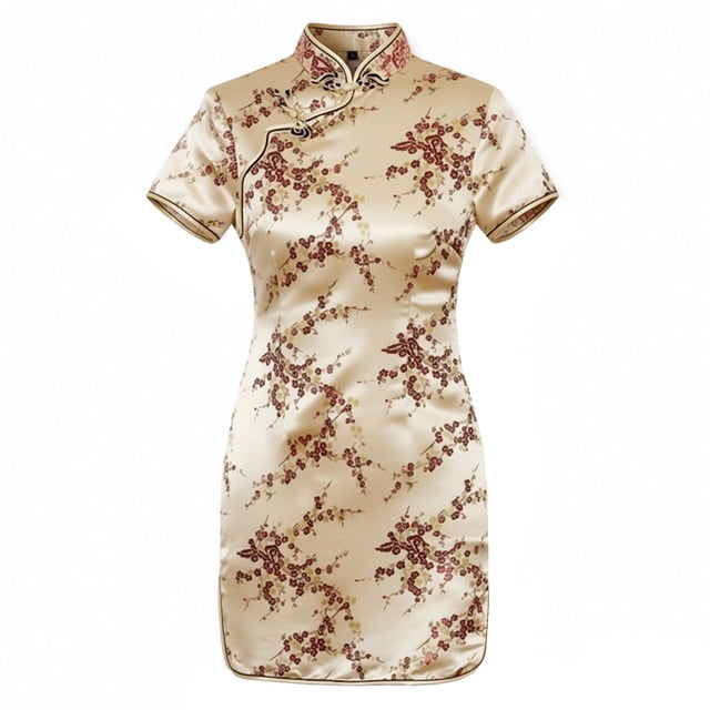 Tenue Élégante pour le Quotidien avec Manches Courtes et Robe à Thème Qipao Classique pour Ensembles