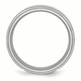 thumbnail image 2 of Stainless Steel Grooved 8mm Brushed Polished Ridged-Edge Band Ring 7.5 Size, 2 of 6
