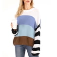 thumbnail image 4 of RKSTN Sweaters for Women Fashion Long Sleeves Round Neck Color Matching Loose Tops Blouse Knitted Sweater Fall Sweaters, 4 of 5