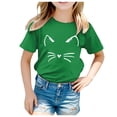 thumbnail image 3 of TZEWGL T-Shirt Décontracté à Col Rond Manches Courtes Imprimé Chat pour Filles Garçons Taille 3-4T, 3 of 5