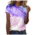 thumbnail image 1 of TSADFHJI Sweat Shirts Women Plus Size Womens Spring Summer Colorful Printed Short Sleeve O Neck T Shirt Top S, 1 of 5
