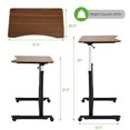 thumbnail image 4 of Giantex Mobile Height Adjustable Standing Desk, Compact Pneumatic Sit to Stand Computer Desk w/ Lockable Casters, Ergonomic Rolling Laptop Table for Home Office, Espresso, 4 of 8