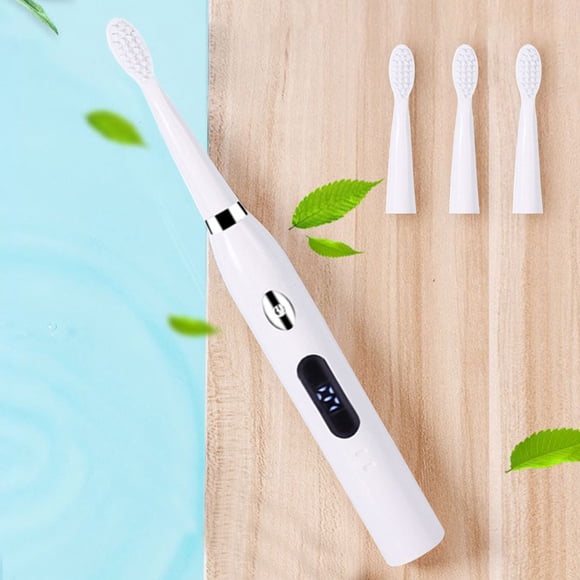 Yhmxh Home Appliances Home Accessories Apartment Essentials Toothbrush,Toothbrush With 4 Brush Heads,LCD Display Smart -9 Speed Toothbrush IPX7 Electric toothbrush