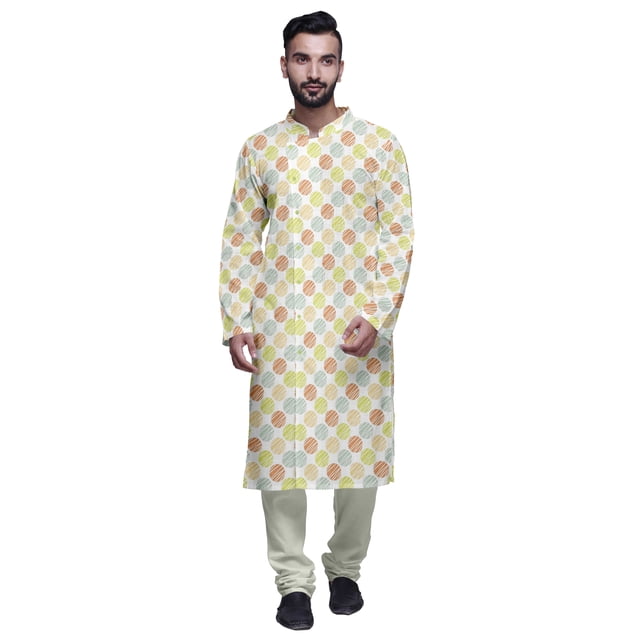 Atasi Designer Kurta Pajama For Men Printed Angrakha Style Casual Summer Clothing