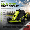 thumbnail image 2 of VOLTZ TOYS 24V Electric Drift Go Kart for Kids, Outdoor Racer Ride On Car with Dual Motors, Safety Belt, 8 MPH Max Speed, Green, 2 of 7