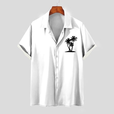 lcziwo Chemises Hawaïennes pour Homme Coupe Ample, Chemises Hawaïennes pour Homme Manches Courtes Amples Chemises de Plage pour Homme Chemises Décontractées de Villégiature 2024 Liquidation, Blanc P