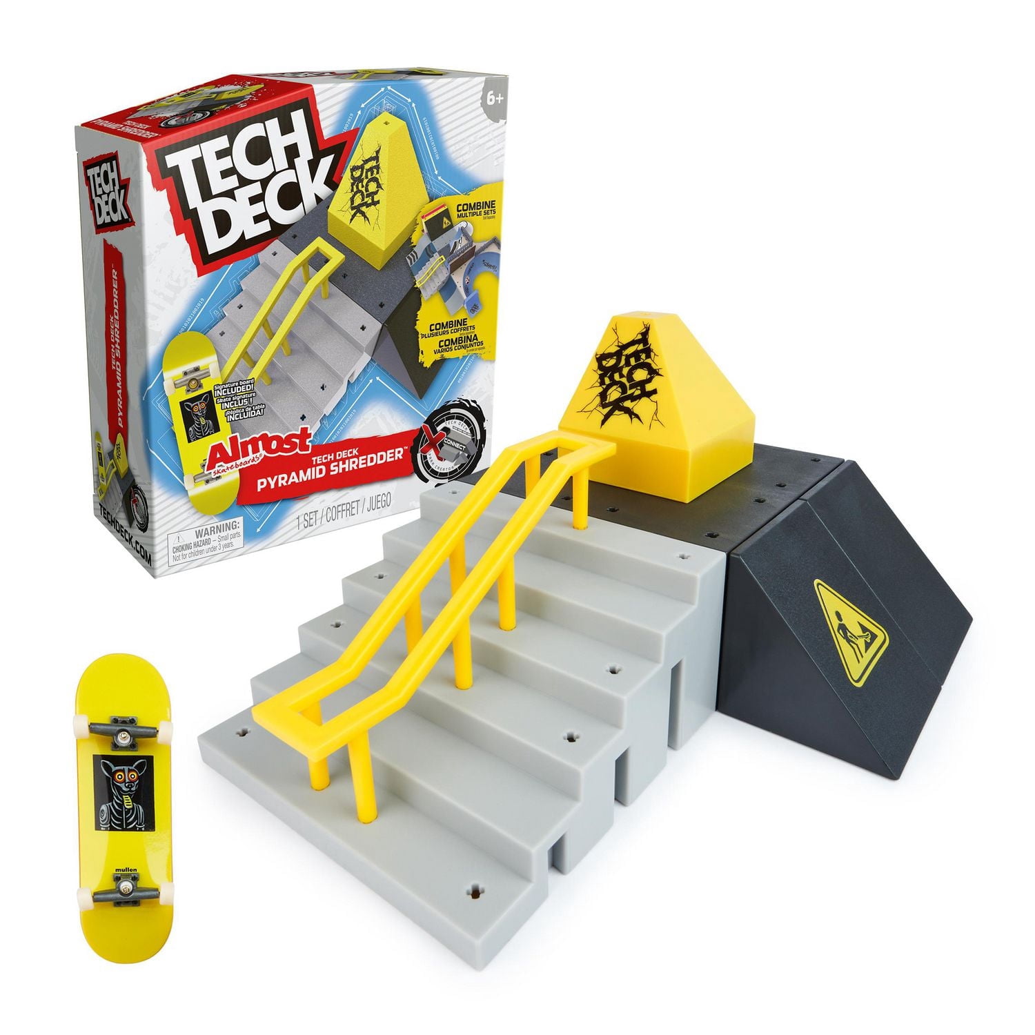 Tech Deck, Pyramid Shredder, X-Connect Park Creator, Customizable and Buildable Ramp Set with Exclusive Fingerboard, Kids Toy for Ages 6 and up