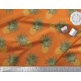 thumbnail image 2 of Soimoi Orange Velvet Fabric Pine Fruits Printed Fabric 1 Yard 58 Inch Wide, 2 of 3
