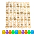 thumbnail image 1 of SLYNSHome 28Pcs Easter Fillers Tokens 10 Pcs Egg Party Favors Wooden Easter Egg Tokens Bunny Rabbit Easter Basket Stuffers Easter Reward Tokens Easter Activity, 1 of 5