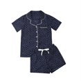 thumbnail image 1 of SUNSIOM Women 2PCS Pajama Set, Dot/Striped Short Sleeve Top, Short Pants, 1 of 8