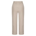 thumbnail image 5 of VEKDONE Womens Linen Long Pants Beige L, 5 of 5
