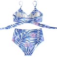 thumbnail image 3 of Femmes Croisent la Taille Haute String Imprimé Floral 2 Pièces Maillot de Bain, 3 of 4