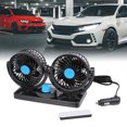 thumbnail image 2 of Unique Bargains Noir DC 12V 3W Double Tête Réglable Ventilateur de Refroidissement Automobile, 2 of 6