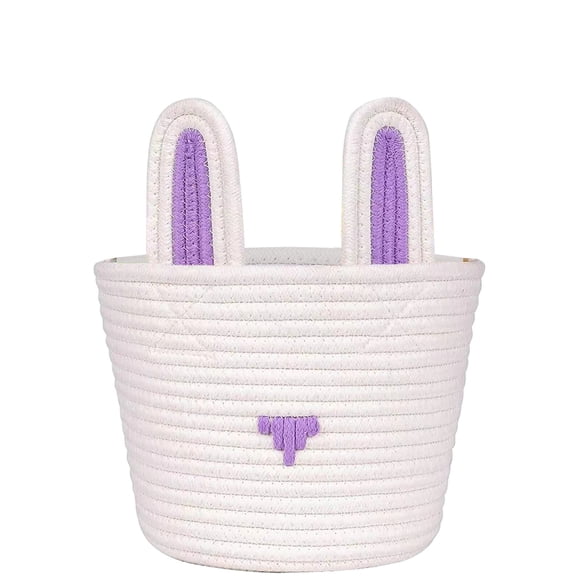 Birdeem Easter Basket for Kids 2024 New Easter Basket for Girls/Boys Baby Easter Basket with Handle Empty Bunny Basket Easter Supplies